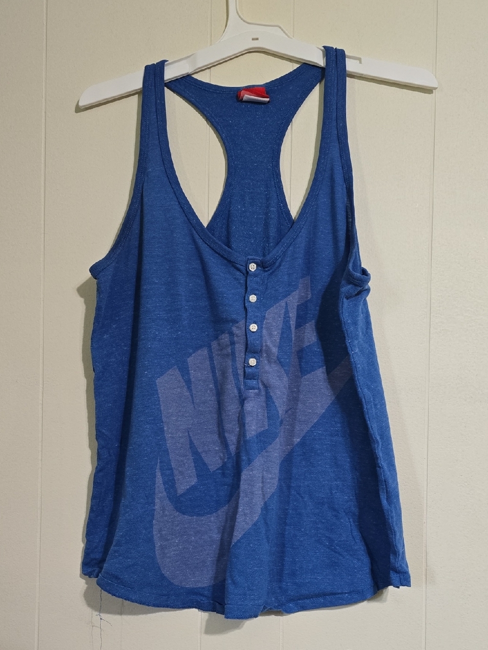 Vintage Nike Royal Blue Racerback Henley Tank